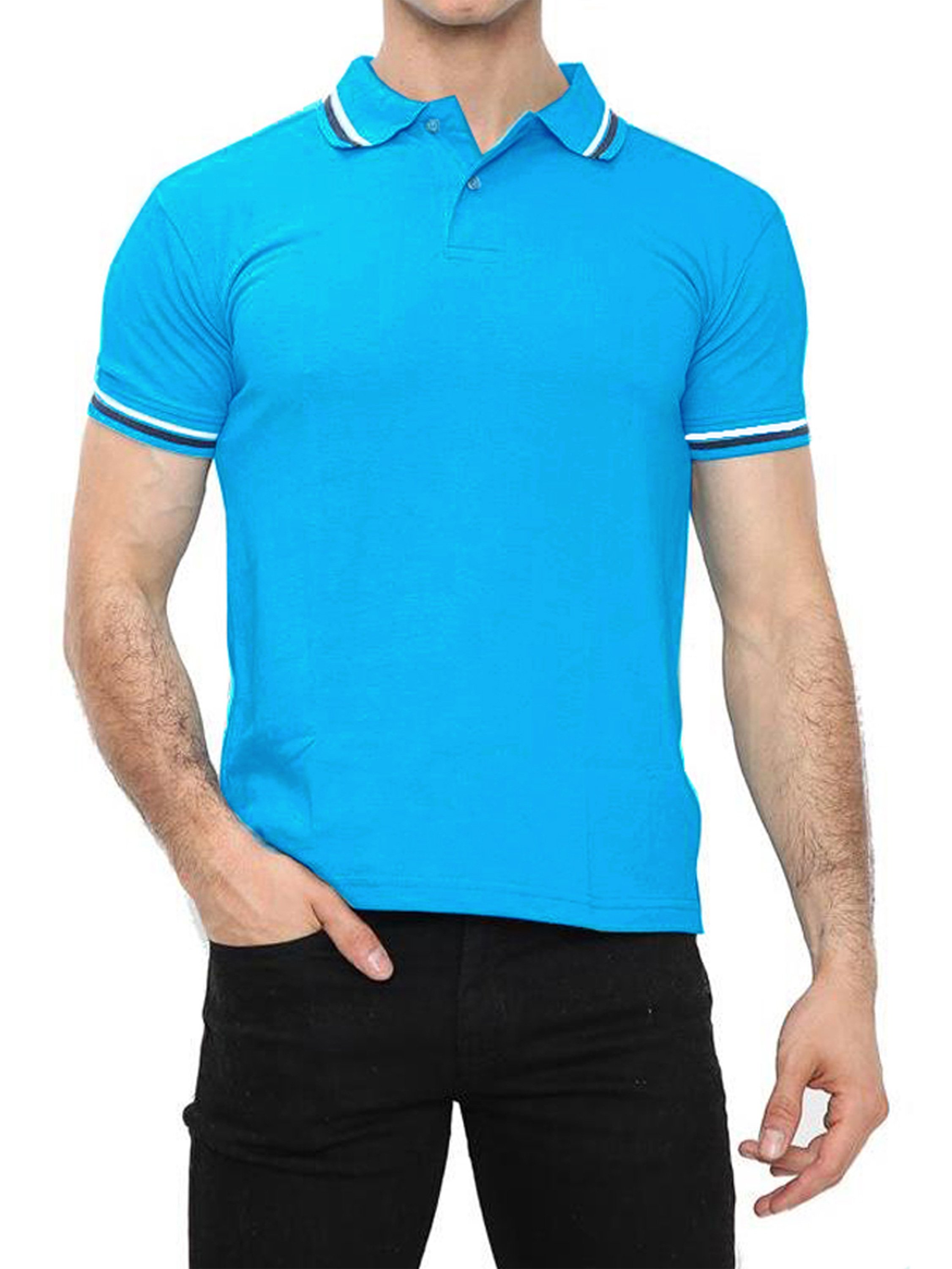 Kruze door Enzo | Heren poloshirts met korte mouwen - Blauw
