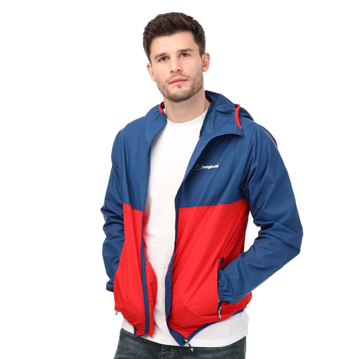 Men s Berghaus Corbeck Windproof Jacket in Blue red