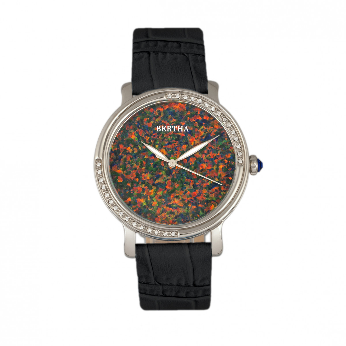 Bertha Courtney horloge met leren band en opaal wijzerplaat