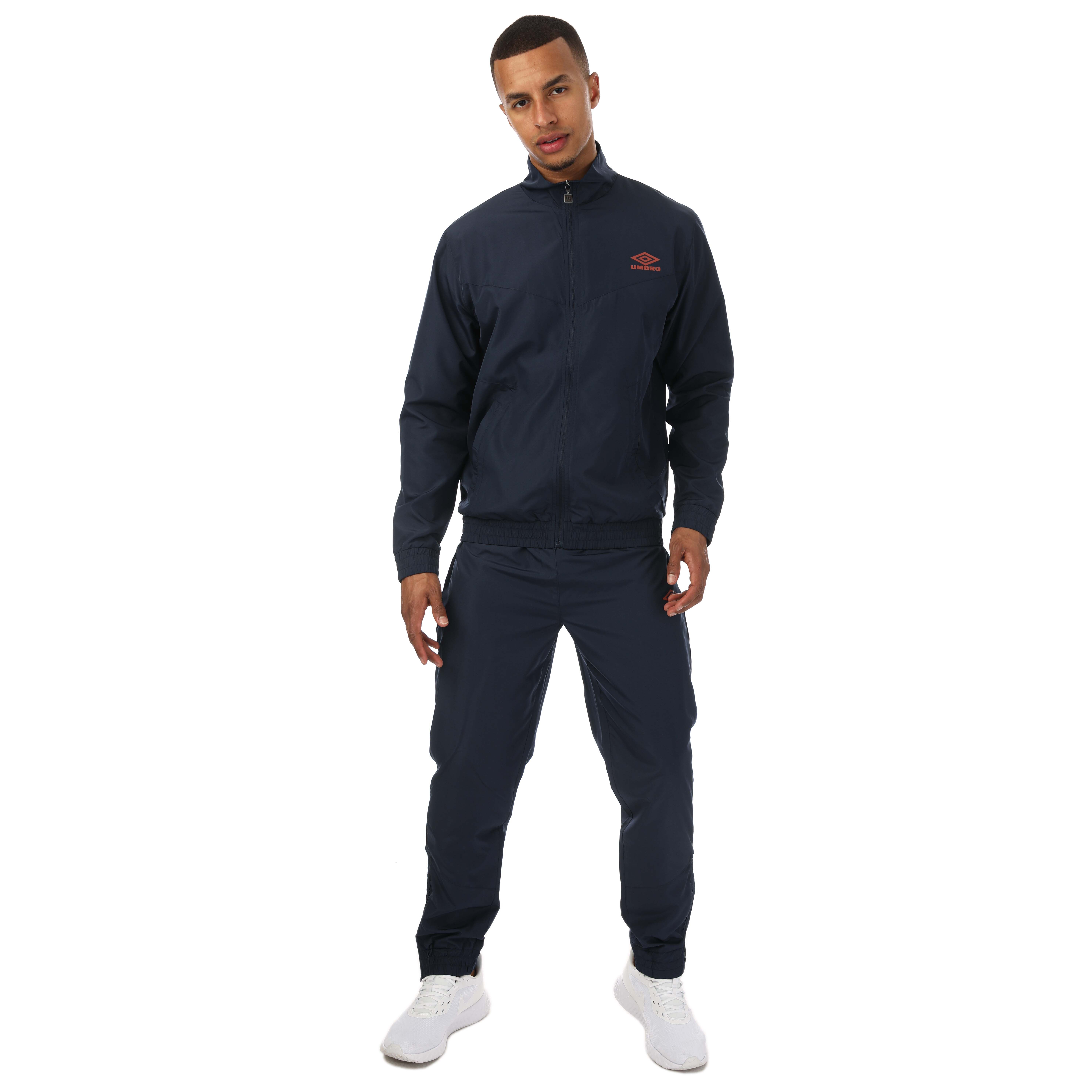 Umbro Diamond geweven poly trainingspak voor heren marineblauw