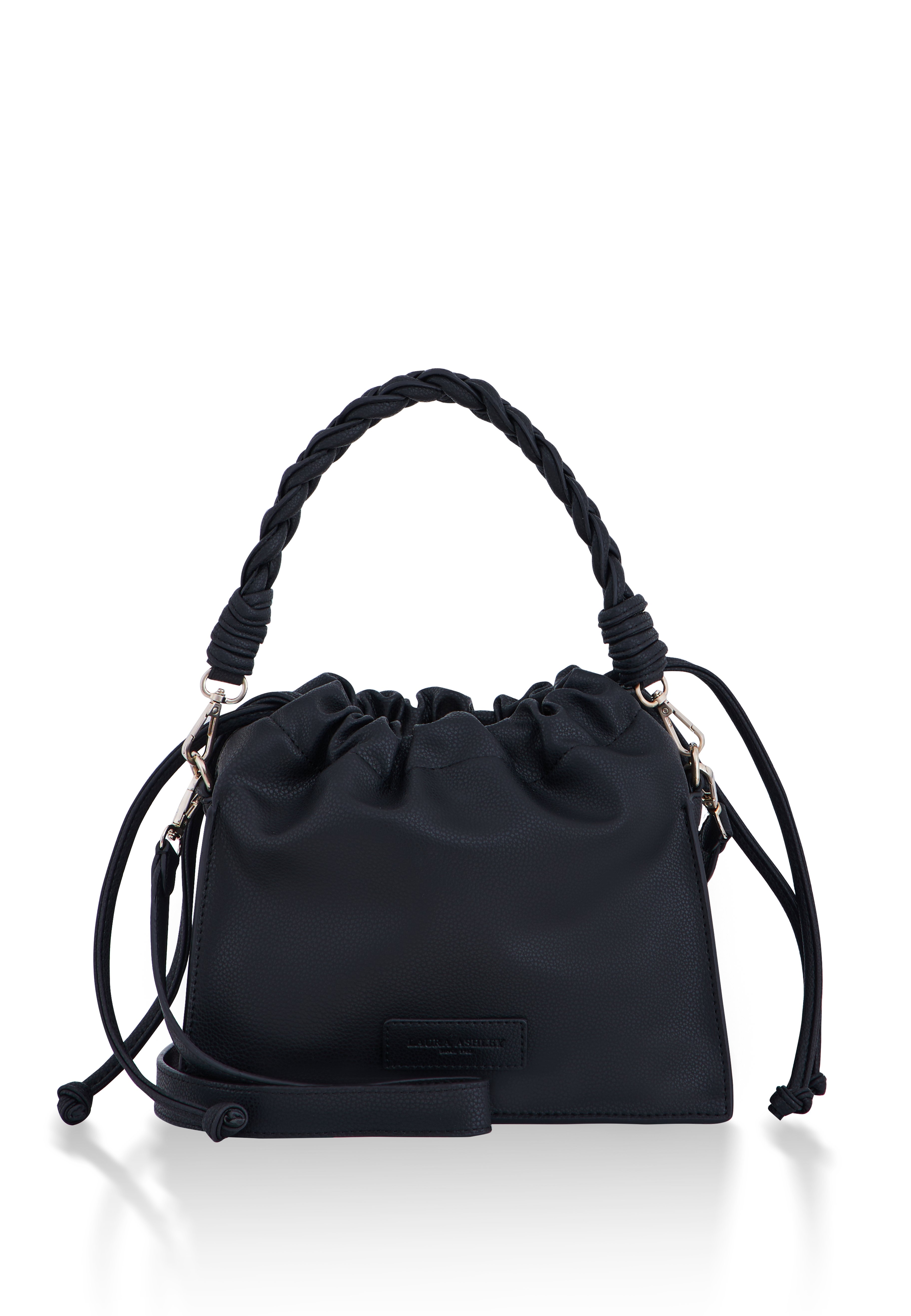Laura Ashley zwarte mini tas met trekkoord