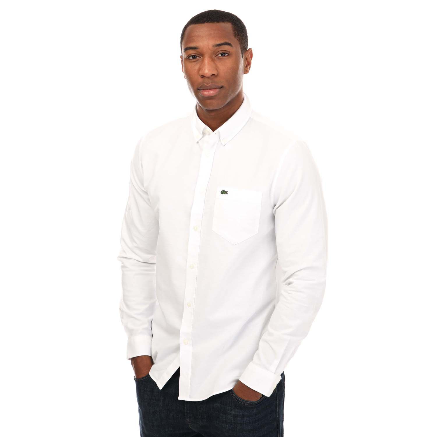 Lacoste white top collar shirt