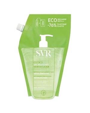 SVR Sebiaclear Schuimende Reiniger met Salicylzuur Navulling - 400ml voor de Vette Huid
