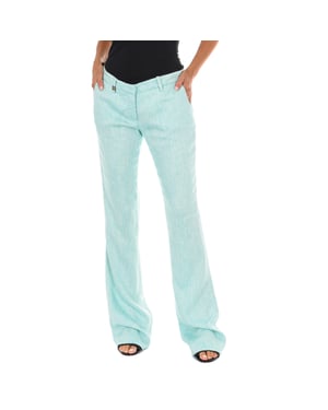 Lange linnen broek met uitlopende onderkant 70DBF0490-L041 vrouw