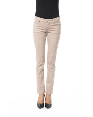 BYBLOS Vrouwen Beige Katoenen Jeans & Broek