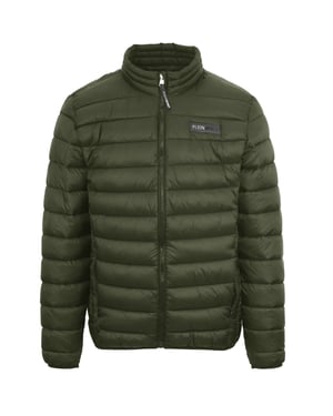 Plein Sport Patch Logo Dun gewatteerd groen jack