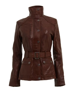 Dames leren militair geïnspireerde bikerjack-Middleton