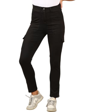 MYT Dames Cargo Chino Enkel Grazer Broek in Zwart