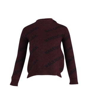 Balenciaga Logo Truien in Rood Gedrukt Wol