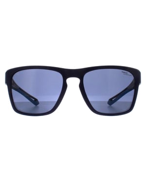 Polaroid Rechthoek Heren Mat Blauw Gepolariseerd Hoog Contrast PLD 7052/S