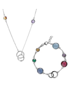 Orphelia 'Eloise' Dames 925 Sterling Zilveren Set: Armband + Ketting - Zilver SET-7409
