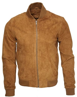Varsity zacht suède leren bomberjack