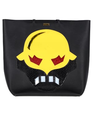 Stella McCartney Superstellaheroes Tote Kanarie in Zwart Faux Leer