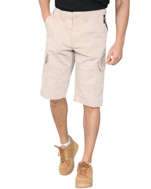 Heren cargo multi-pocket sneldrogende shorts in zand