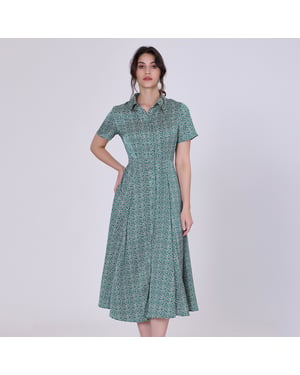 Vintage grafische printshirtjurk