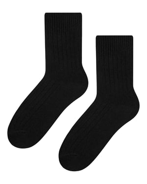 Steven - 1 Paar Dames Wol Jurk Sokken - Thermische Gebreide Sokken voor Winter - Zwart