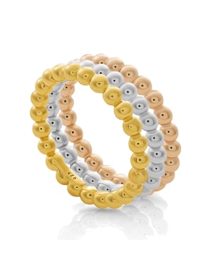Orphelia 'Unity' Dames 925 Sterling Zilver Set: 3 ringen - Goud/Zilver/Roos SET-7541
