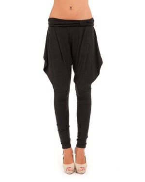 Zwarte Jersey Harem Stijl Broek met Zakken
