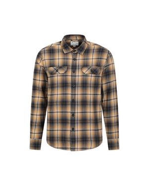 Mountain Warehouse Heren Overhemd met lange mouwen in molton (Geel)