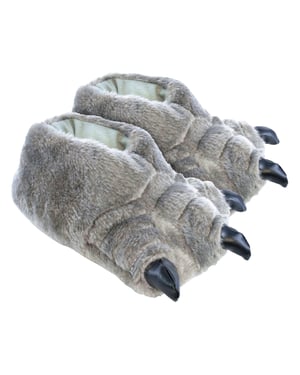 Nieuwigheid 3D Monster Feet-pantoffels voor kinderen - Grijs