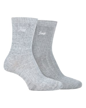 Dames Wandelsokken | Jeep | 2-Pack Hoogwaardige Polyester Hardloopsokken - Slate / Wit