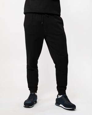 Men's Boss Logo Patch Tracksuit Bottoms in Black