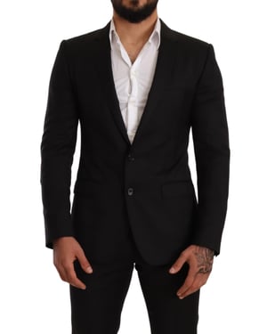 Dolce & Gabbana Mannen Zwart geruit MARTINI SLIM FIT 2 Stuk Suit