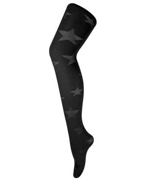 Sock Snob Dames80 denier ondoorzichtig patroon panty's - Ster Zwart