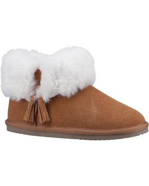 Hush Puppies Ayana Suède en imitatiebont pantoffels voor dames in Tan