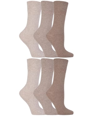 Gentle Grip - 6 paar diabetische damessokken - Beige