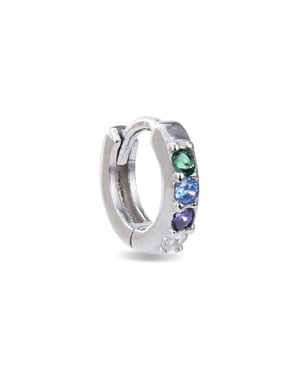 Piercing Luxenter, Ansung Sterling Zilver 925 en Multicolour Zirkonia Gerhodineerd