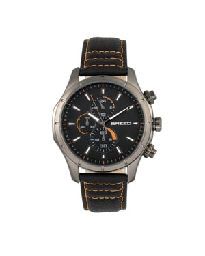 Breed Lacroix chronograaf horloge met leren band