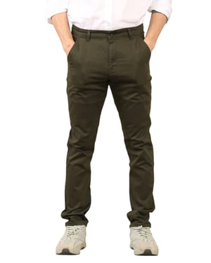 MYT Heren Slim Fit Chino in Olijf