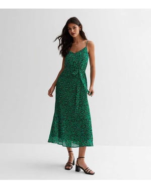 Cami geplooide midi-jurk met dierenprint