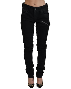 John Galliano Zwarte Katoenen Middelhoge Skinny Slim Fit Jeans voor Vrouwen