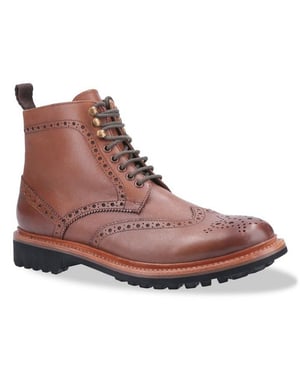 Cotswold Heren Rissington Commando Lace Up Leren Kleding Laars (Bruin)