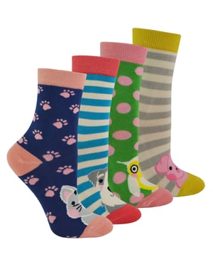 Miss Sparrow - Set van 4 bamboesokken voor meisjes - Diverse