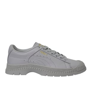 Puma Utility Leather Grey Low Lace Up Damestrainers 370982 02