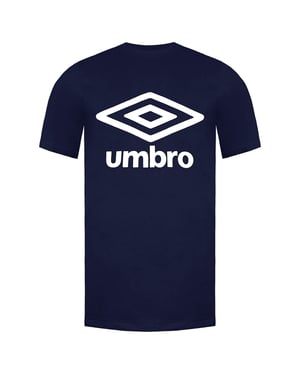 Umbro Korte Mouw Crew Neck Navy Blauw Heren Groot Logo T-shirt 65352U Y70