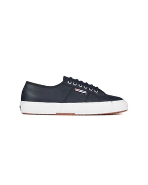 Superga Unisex 2750 Efglu Leather Trainers voor volwassenen (Blauwe Marine)