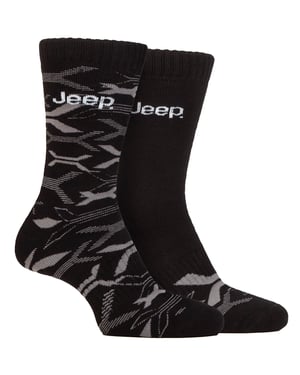 Heren Bamboe Werkboot Sokken | Jeep | Zachte en Ademende Dikke Stevige Kussensokken, Gebreide Ribbels Style Wandelsokken - Zwart / Charcoal