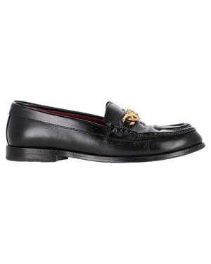 Valentino VCHAIN Loafers in Zwart Leer