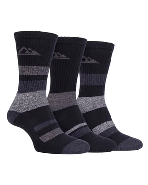 Set van 3 wandelsokken van katoen met gewatteerde zool voor dames - SBLS031BLK