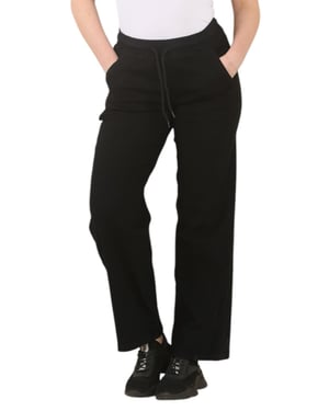 MYT Womens Elasticated High Waist Wide Leg Jeans in Zwart