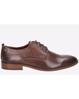 Base London Script Washed Leren Heren Bruine Oxford Schoenen