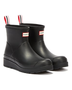 Hunter Play Short Dames Zwarte Regenlaarzen