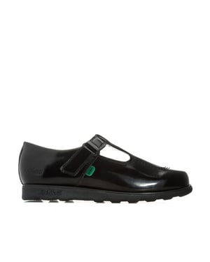 Kickers Junior Fragma T-Bar lakschoenen voor meisjes, zwart