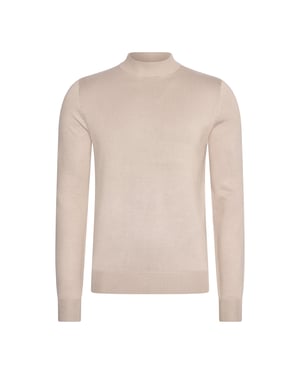 Mario Russo Sweaters Turtle Neck Trui Plaza Taupe Beige