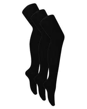3 Paar Dames Bamboeleggings | Sock Snob | Zachte Effen Opaque Panty’s | Warme Zwarte Panty - Zwart