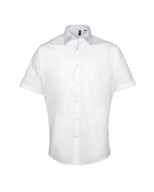 Premier Heren Supreme Heavy Poplin Short Sleeve Work Shirt (Wit)